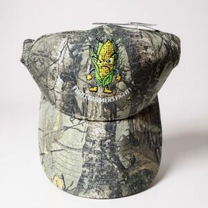 Realtree Camouflage Adjustable Hat With "Fight Farmers Fight" Corn Embroidery &